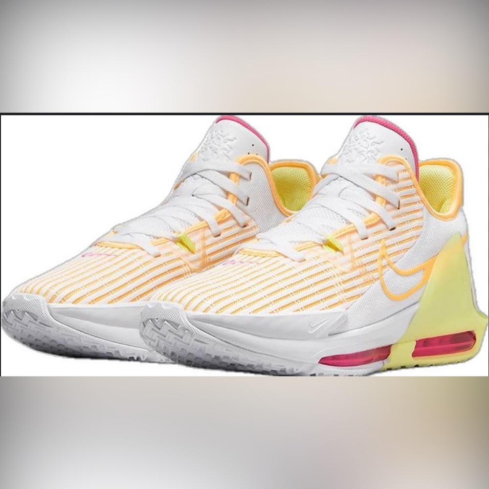 Nike Men’s Size 8 Nike LeBron Witness VI 'Melon Tint' White Lemon Twist